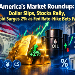 America’s Market Roundup: Dollar Slips, Stocks Rally, Gold Surges 2% as Fed Rate-Hike Bets Fall