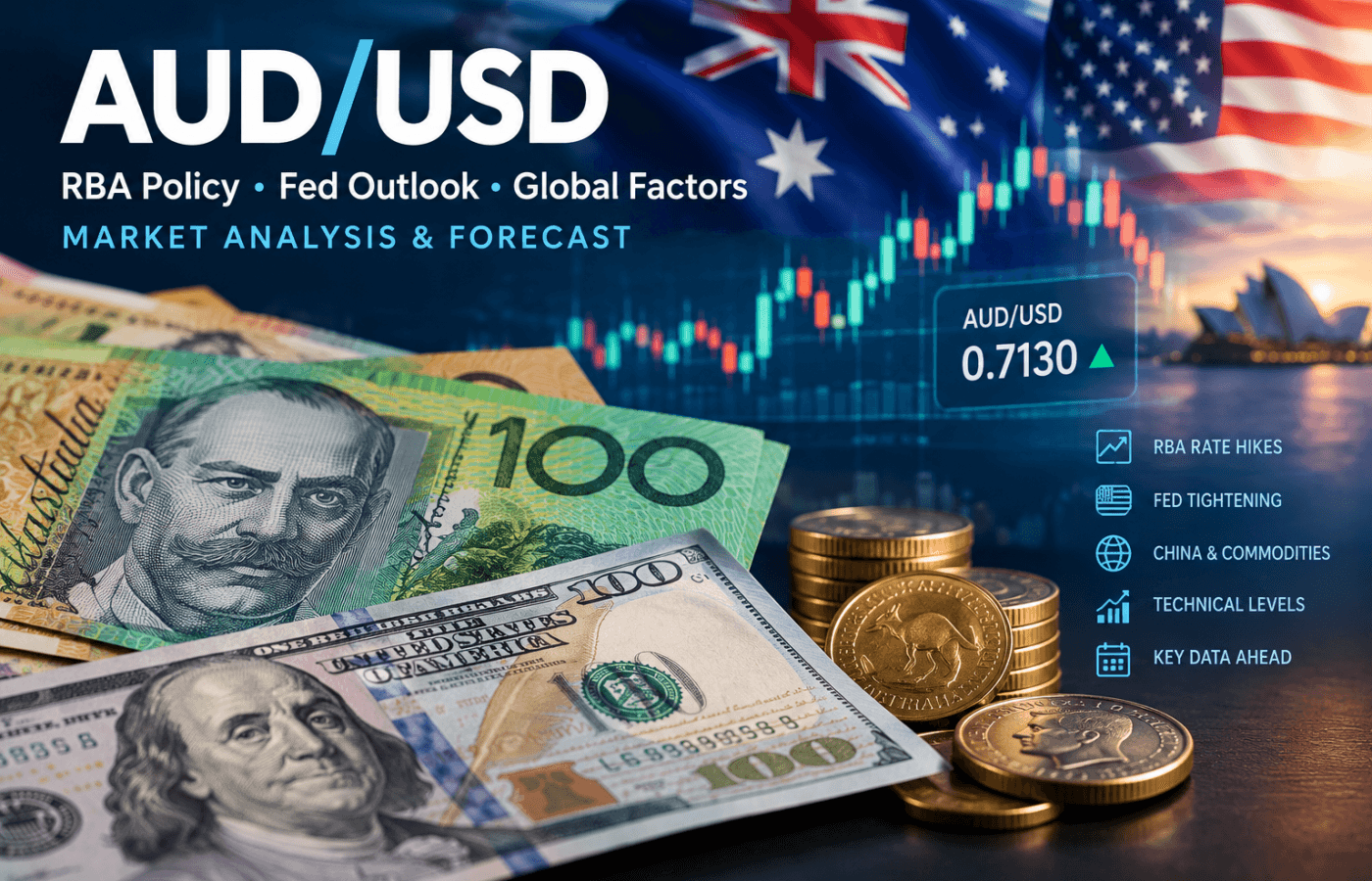 AUD/USD Outlook: Australian Dollar Holds Above 0.7100 as RBA Rate Bets Collide With Federal Reserve Hawkishness